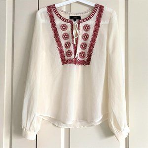 LIKE NEW Jessica Simpson Blouse, Cream and red